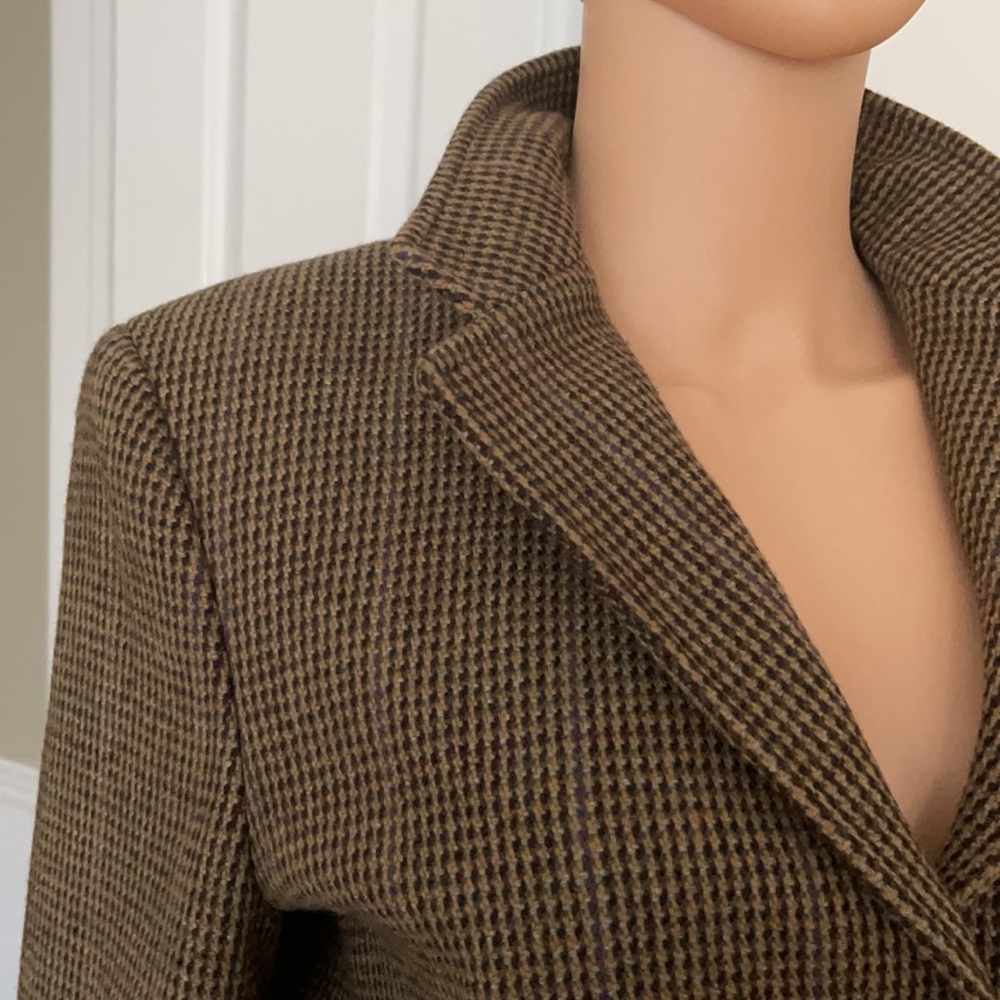 Lauren Ralph Lauren Equestrian Houndstooth Wool Blazer Size 10 - Picture 9 of 14